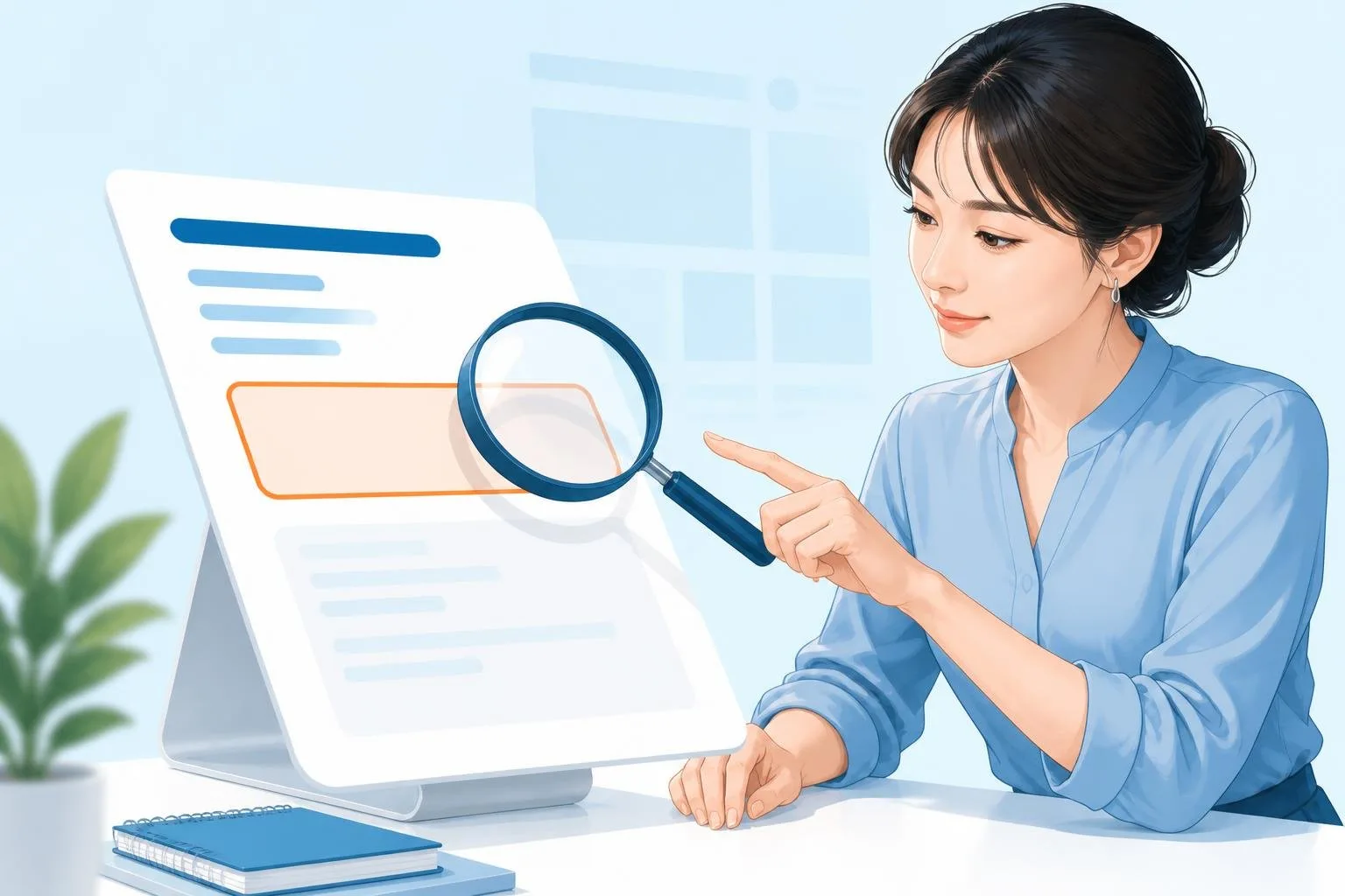 見出しごとに明確な答えが整理されたWebページ構造を示すイラスト